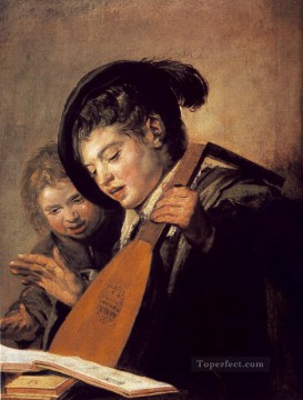 Two Boys Singing portrait Dutch Golden Age Frans Hals Oil Paintings